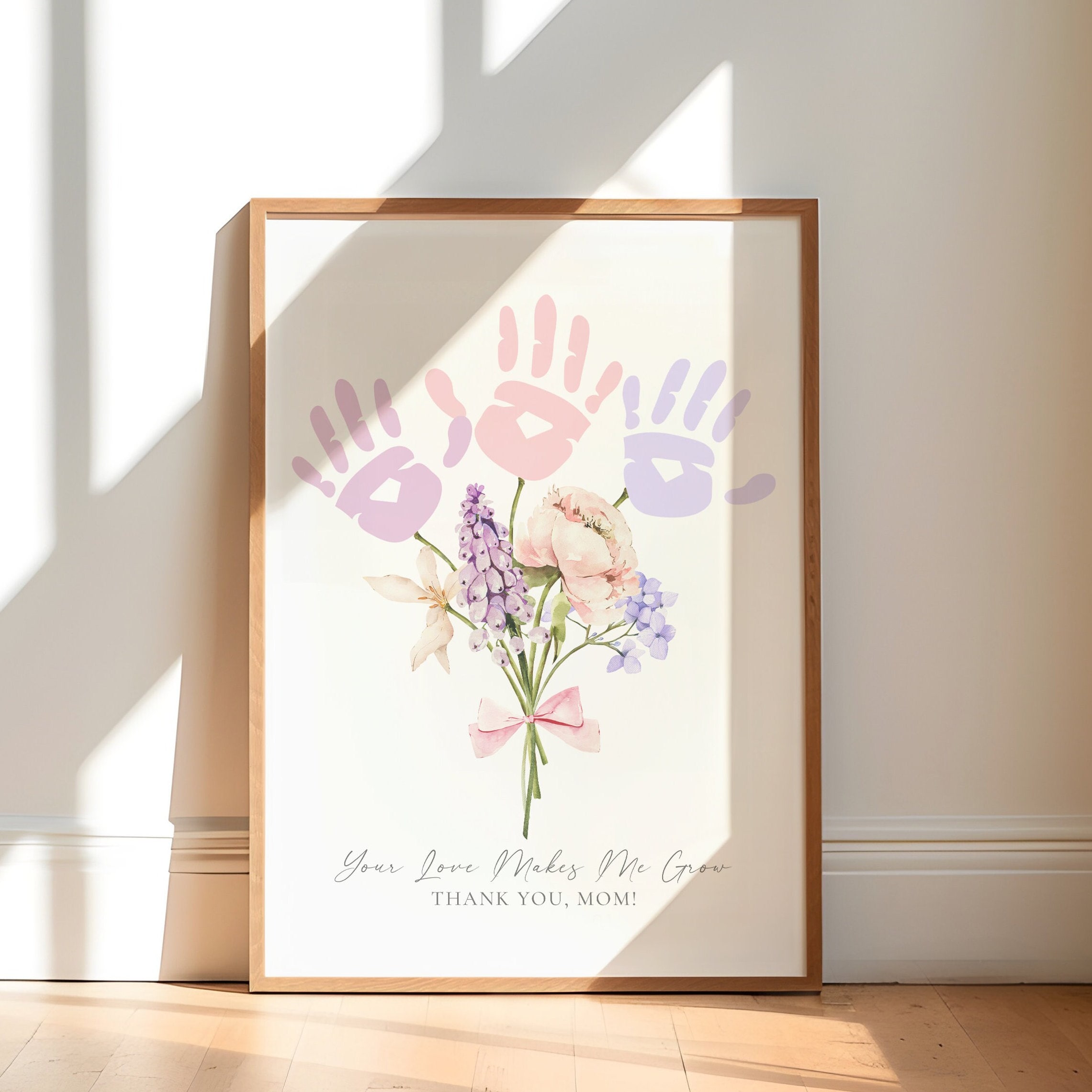 Mother's Day Craft, Flower Handprint Art Activity for Kids Mother's Day ...