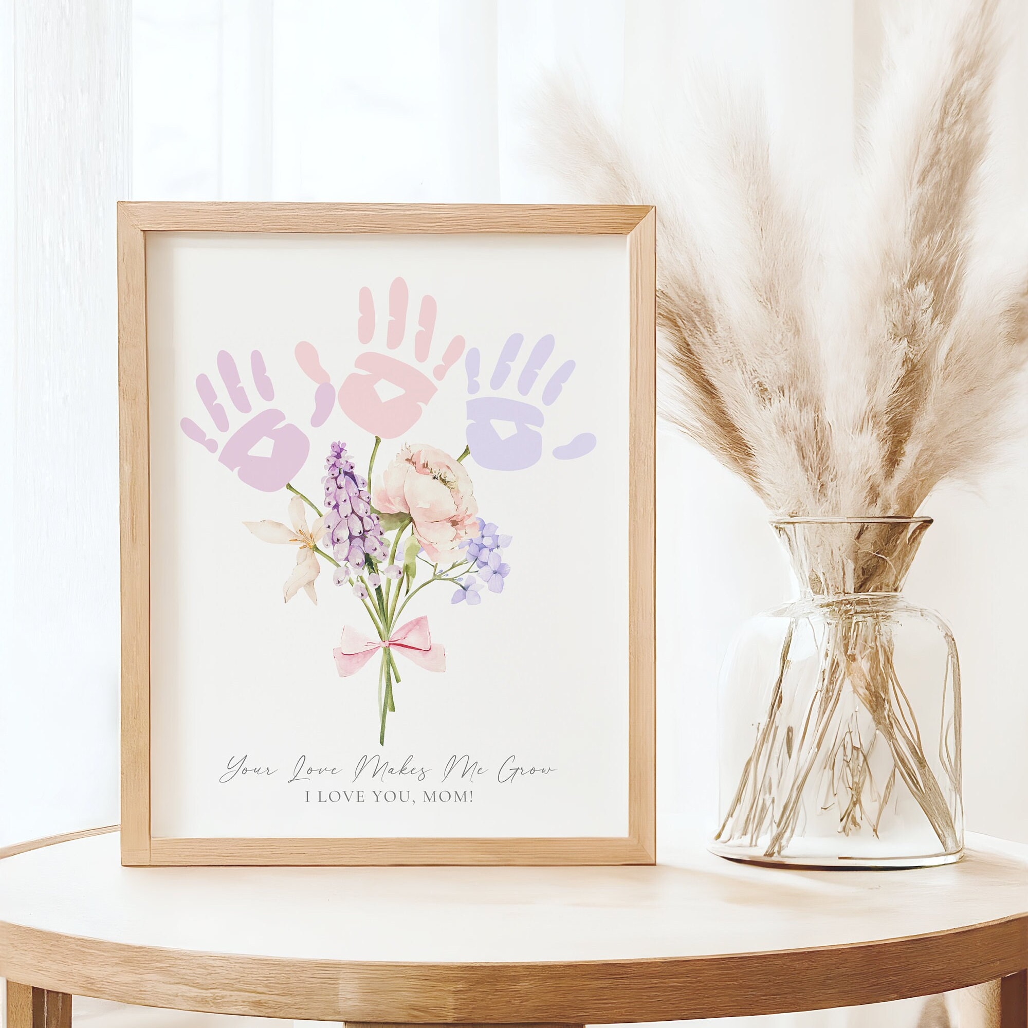 Mother's Day Craft, Flower Handprint Art Activity for Kids Mother's Day ...