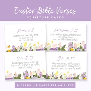 Versets bibliques de Pâques, Cartes bibliques de Pâques, Étiquettes cadeaux de Pâques, Versets bibliques de la résurrection, Résurrection, Versets bibliques de printemps Il est ressuscité