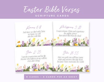 Easter Bible Verse Cards, Easter Scripture Cards, Easter Gift Tags, Resurrection Bible Verses, Resurrection, He Is Risen Spring Bible Verses