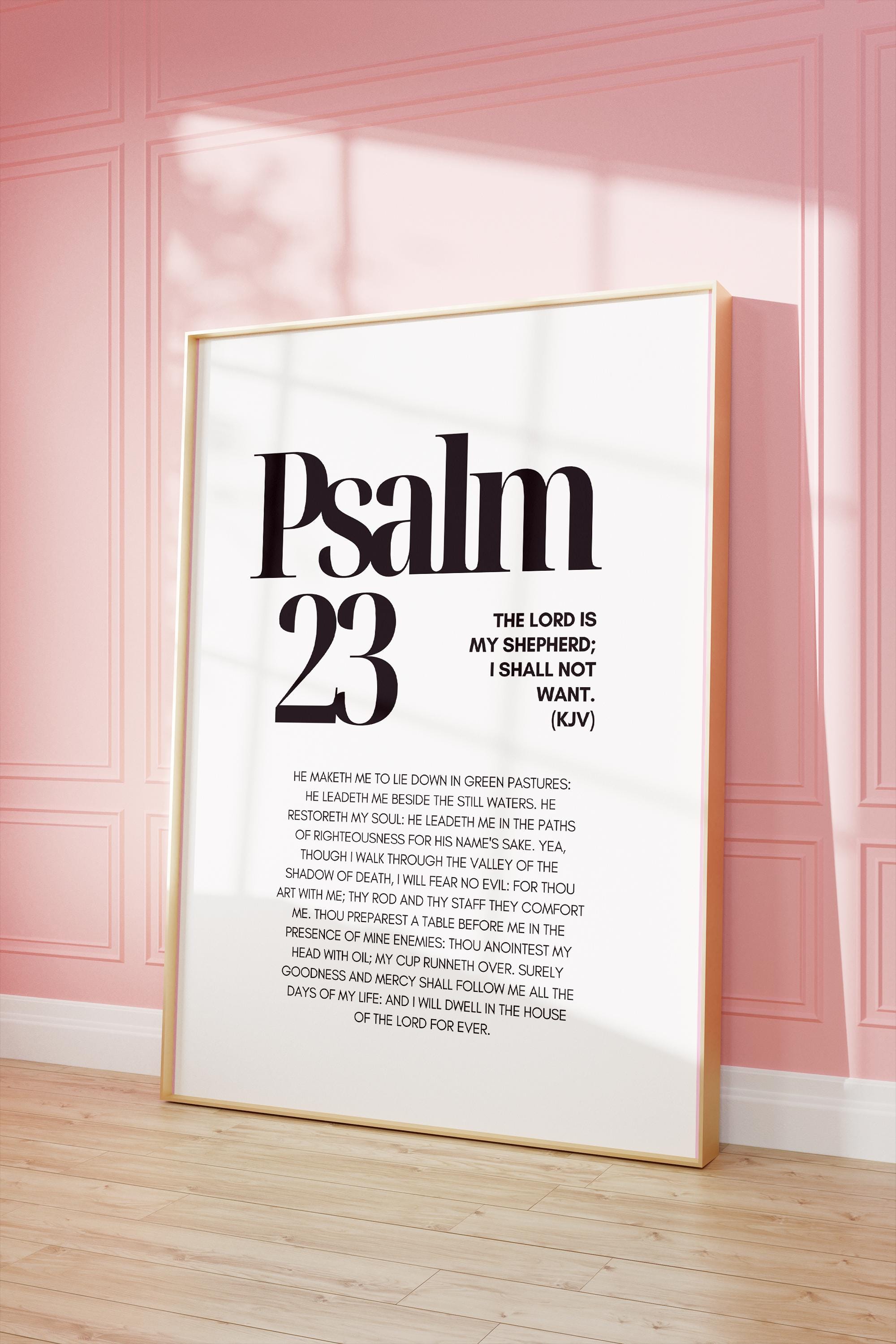 Psalm 23 Bible Verse Wall Art Minimalist Scripture Art Modern Bible ...