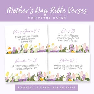 Cartões com versículos bíblicos para o Dia das Mães, cartões com versículos bíblicos para o Dia das Mães, versículos bíblicos para o Dia das Mães, etiquetas de presente cristãs com motivos florais para o Dia das Mães para impressão