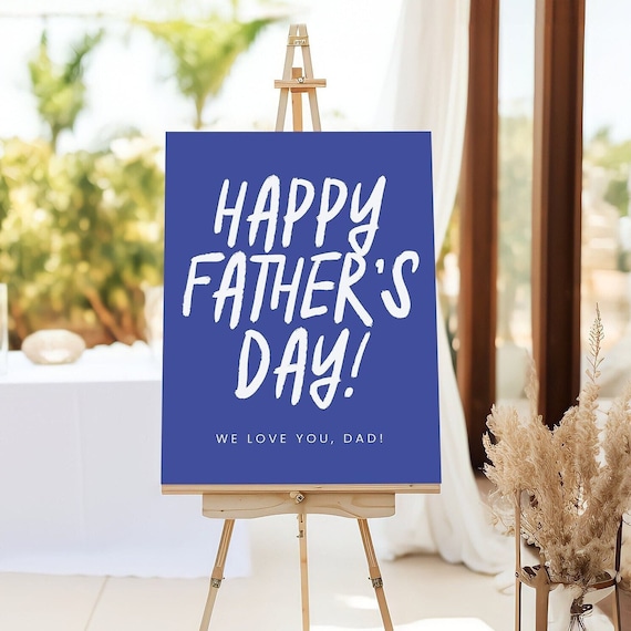 Happy Father's Day Sign, Happy Father's Day Poster, Party Welcome Sign Father's Day Idea, Gift for Dad, Father's Day Surprise, Printable