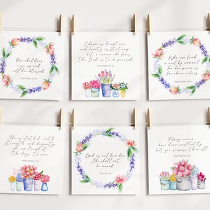 Cartões de versículos da Bíblia para o dia das mães, cartões de escrituras, versículos para memorizar, presente cristão do dia das mães para a mãe, para a avó, flores florais para impressão