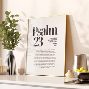 Psalm 23 Bible Verse Wall Art Minimalist Scripture Art Modern Bible ...