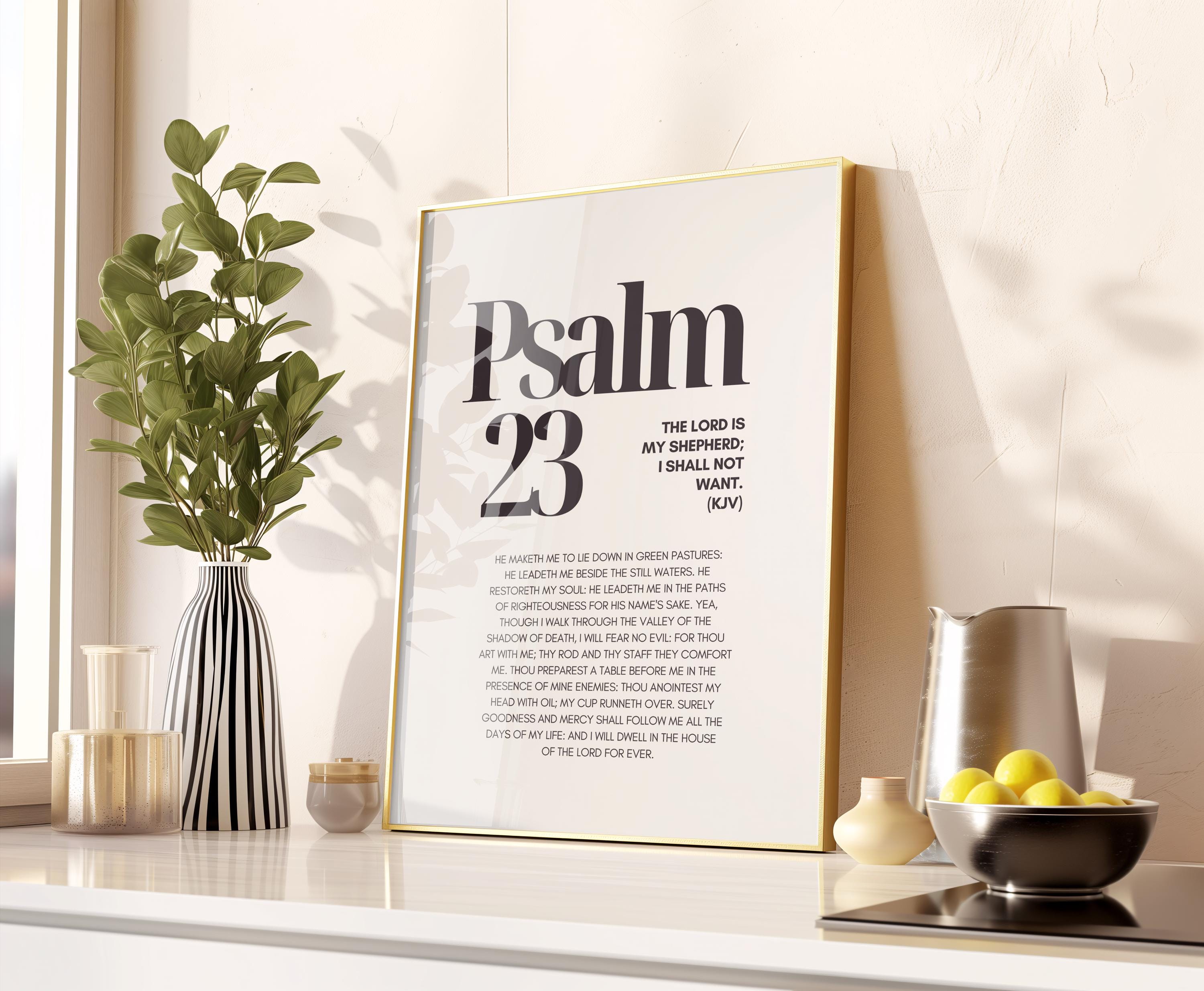 Psalm 23 Bible Verse Wall Art Minimalist Scripture Art Modern Bible ...