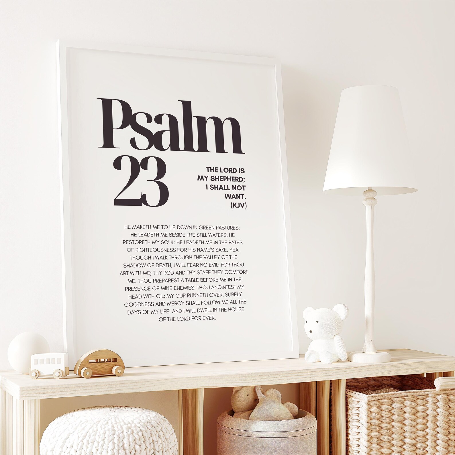Psalm 23 Bible Verse Wall Art Minimalist Scripture Art Modern Bible ...