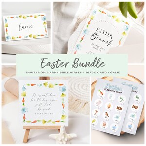 Pacchetto festa di Pasqua, Versetti della Bibbia di Pasqua, È risorto, Invito Gioco di attività pasquali, Carte delle Scritture, Arredamento cristiano, Gesù stampabile