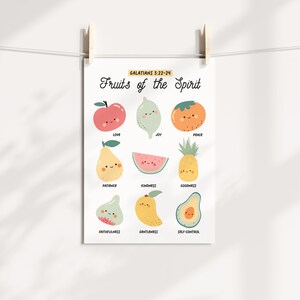Fruits of the Spirit Wall Art for Kids, Scripture Wall Art Bible Verse ...