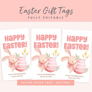 Fully Editable Easter Gift Tags Easter Basket Tag Easter Bunny Gift Tag Easter Egg Gift Tag Easter Goodie Tag, Easter Cookie Tag Printable