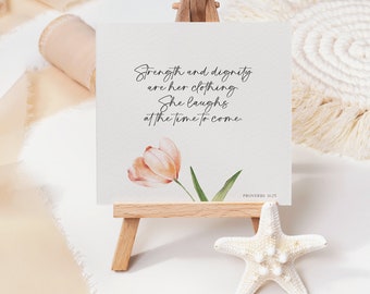 Bijbelvers verjaardagskaarten voor moeder, schriftkaarten, cadeau voor moeder, Spreuken 31, christelijke vrouw, christelijke verjaardag, decor, afdrukbaar