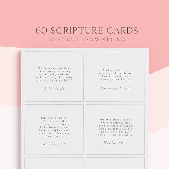 Scripture cards. Encouraging Bible verses.
