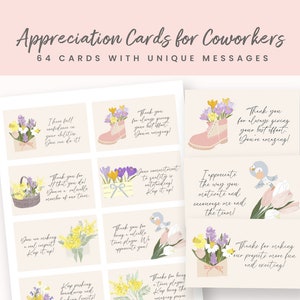 Cartes d'appréciation des employés, encouragement pour les collègues de travail Cartes de gratitude pour le travail, encouragement, motivation, téléchargement numérique imprimable