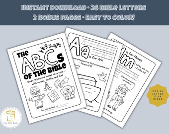 Bible ABC Coloring Book | Christian Preschool Activity (PDF)