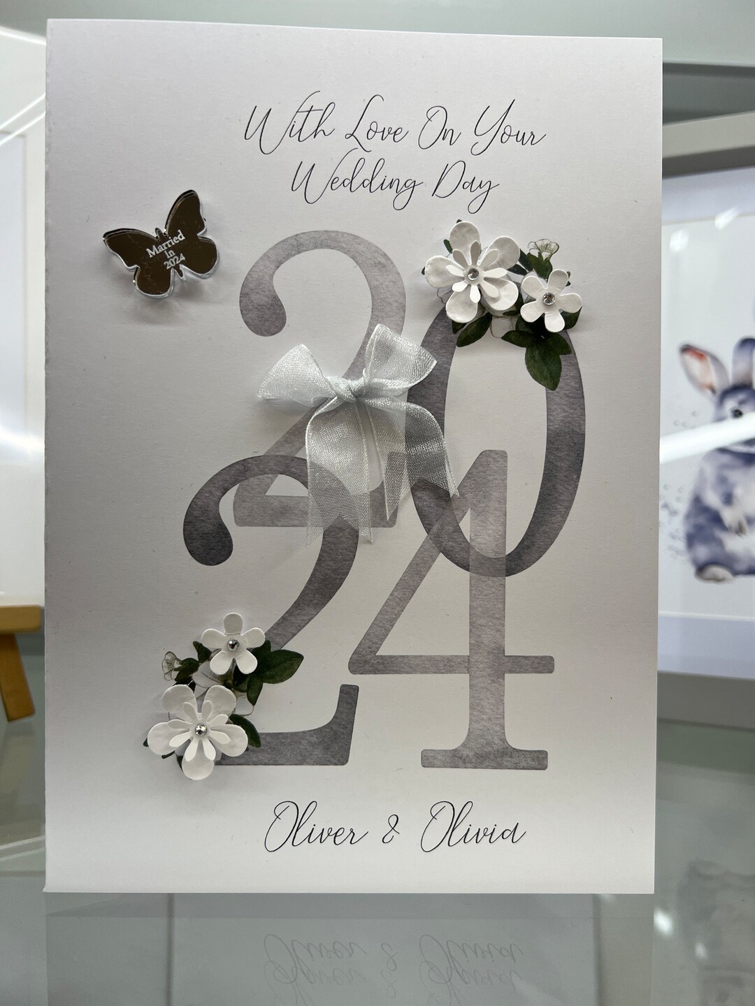 Just Married Happy Couple Bride And Groom Hugging Each Other, Wedding Card Design, Vector