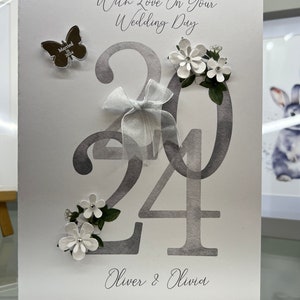 Personalisierte Hochzeitskarte, Hochzeitskarte, Braut & Bräutigam Karte, Hölzerne Herz Hochzeitskarte, Luxus-Andenken Karte, Tochter, Sohn Hochzeitskarte