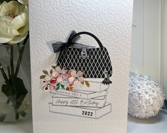 60th Birthday Card, Sixtieth Birthday Card, 60th Card, Happy 60th Card, Luxury 60th Card, Handbag Card, Female Card, 60th Mum Card, Handbag