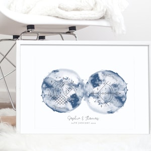 Stampa zodiacale personalizzata, stampa zodiacale coppie, stampa segno zodiacale personalizzato, stampa data speciale, idea regalo, stampa segno zodiacale, stampa anniversario