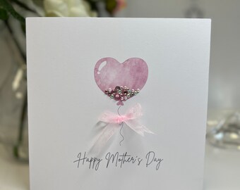 Mother's Day Card, Handmade Mother's Day Card, Hand Embellished, Special Mum Card, 3d Paper Flowers, Personalised Mum Card, Best Mum Card