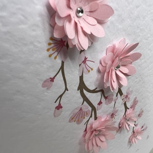 80th Birthday Card, Eightieth Birthday Card, 80th Card, Happy 80th Card, Luxury 80th Card, Keepsake 80th, 3D Flowers, Cherry Blossom Card