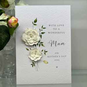 Muttertagskarte, Handgemachte Muttertagskarte, handverschönert, besondere Mama Karte, 3D Papier Blumen, personalisierte Mama Karte, Beste Mama Karte