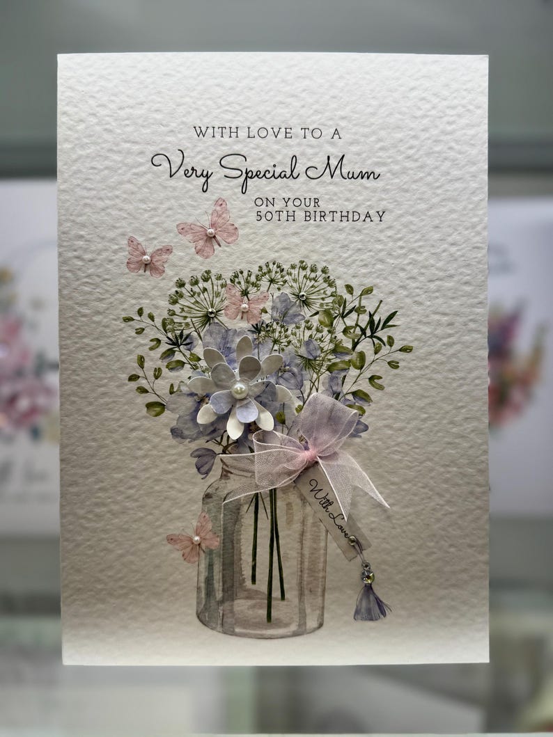 Mum Birthday Card, Mum 70th Birthday Card, 3D Floral Birthday Card ...