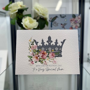 Happy Birthday Mum, 3D Luxury Birthday Card, Queen Birthday Card, Crown Mum Card, Mum Birthday, Special Mum Birthday Card, Mum Card, Mum