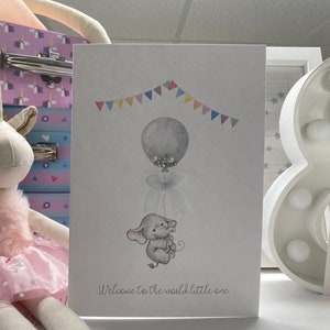 Nieuwe babykaart, Welkom nieuwe babykaart, Unisex babykaart, grote nieuwe babykaart, nieuwe ouderskaart, aandenkenkaart, pasgeboren kaart, handgemaakte kaart