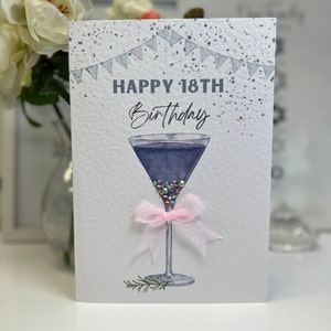 21° biglietto di compleanno, ventunesimo biglietto di compleanno, 21° biglietto, felice 21° biglietto, 21° biglietto di lusso, ricordo 21°, fiori 3D, carta di vetro da cocktail