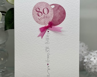 Geburtstagskarte Zum 80. – Very Special Friend, Mit Schmetterlingen & Blumen, Handgefertigt In England