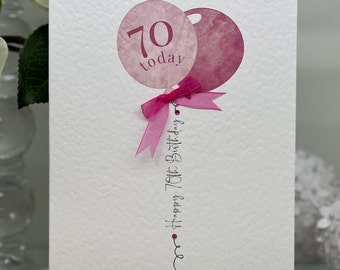 70th Birthday Card, Seventieth Birthday Card, 70th Card, Female 70th Card, Luxury 70th Card, Milestone Birthday, Friend 70th, Sister 70th