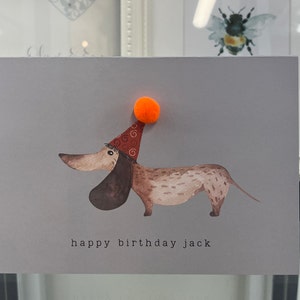 Personalisierte Dackel Geburtstagskarte, Personalisierte Dackel Karte, Dackel Karte, Personalisierte Hunde Geburtstagskarte