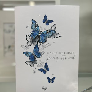 Carte de joyeux anniversaire d’ami, carte d’anniversaire de luxe 3D, carte d’anniversaire spéciale, carte de papillon, carte d’anniversaire, charmant ami, carte décorée