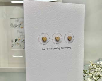 5th Wedding Anniversary Card, Wooden Wedding Anniversary, Friends 5th Anniversary Card, 5 Years Down Forever To Go, Wife Anniversary Card