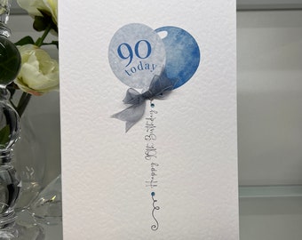 90e verjaardagskaart, negentigste verjaardagskaart, 90e kaart, vrouwelijke 90e kaart, luxe 90e kaart, mijlpaalverjaardag, vriend 90e, zus 90e moeder