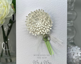 Trouwkaart, gefeliciteerd bruiloft, bruid en bruidegom, speciale trouwkaart, 3D-trouwkaart, aandenken trouwkaart, luxe trouwkaart