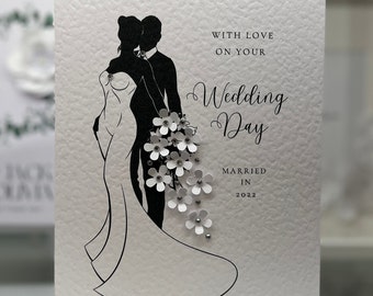 Wedding Card, Wedding Congratulations, Bride & Groom, Special Wedding Card, 3D Wedding Card, keepsake Wedding Card, Luxury Wedding Card