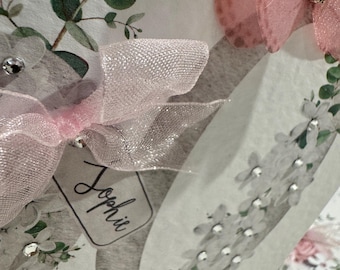 Personalised Daughter Birthday Card, ANY AGE, 16th, 18th, 21st Special Daughter Card, Handmade Daughter Card, With 3d Flowers Gems. Keepsake