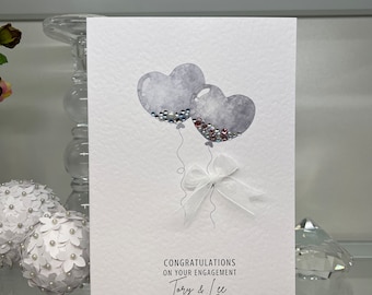 Personalised Engagement Card, Engagement Congratulations, On Your Engagement Card, Friends, Daughter, Son, Handmade, Luxury Keepsake Card