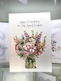 30th Birthday Daughter Card, Personalised 30th Daughter Card, 30th, 40th, 50th ANY AGE, Daughter Card, 3D Pink Paper Flowers, Luxury Card