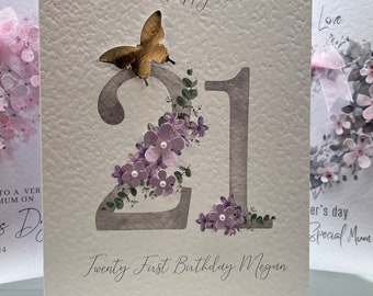Carte personnalisée 21e anniversaire, carte 21e anniversaire personnalisée, 21e carte, Happy 21e carte, luxe 21e carte