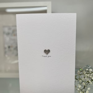 Dank u kaart, eenvoudige dank u kaart, 3D hart, metalen hart, grote dank u kaart, speciale dank u kaart, mannelijke dank u kaart, Unisex
