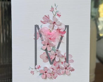Mother's Day Card, Handmade Mother's Day Card, Hand Embellished, Special Mum Card, 3d Paper Flowers, Personalised Mum Card, Best Mum Card