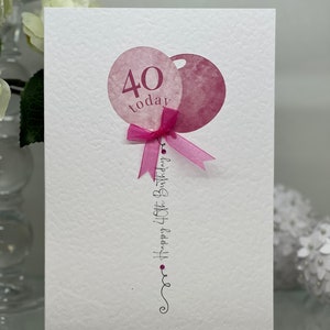 Carte 40e anniversaire, carte quarantième anniversaire, 40e carte, 40e carte féminine, 40e carte de luxe, anniversaire marquant, ami 40e, sœur 40e maman