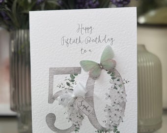 Biglietto di auguri di compleanno per cognata, versetto personalizzato davvero speciale con cuori rosa, QUALSIASI ETÀ - Italia
