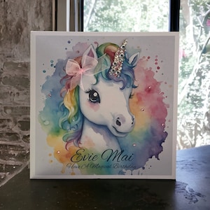 Gepersonaliseerde Eenhoornkaart, Magische Eenhoorn Verjaardagskaart, Dochter, Kleindochter, Nicht, Klein Meisje, Eenhoornkaart, Regenboogeenhoornkaart