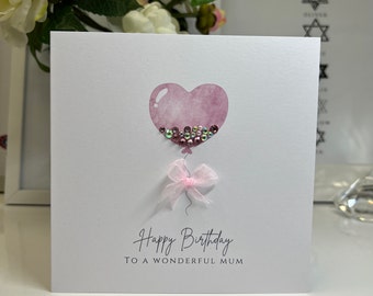 Happy Birthday Mum, 3D Luxury Birthday Card, Balloon Birthday Card, Mum Card, Mum Birthday, Lovely Mum Birthday Card, Mum Birthday Card