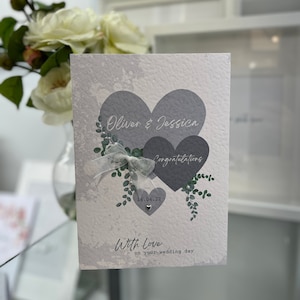 Gepersonaliseerde trouwkaart, hart trouwkaart, bruid & bruidegom kaart, trouwkaart, luxe aandenken kaart, cadeau portemonnee, boxed trouwkaart