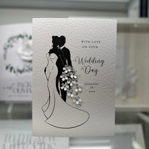 Hochzeitskarte, Hochzeitskarte, Braut & Bräutigam, Besondere Karte, 3D Hochzeitskarte, Andenken Hochzeitskarte, Silhouette Luxus Hochzeitskarte