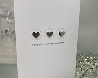 25th Anniversary Card, Silver Wedding Anniversary Card, Vrouw Silver Anniversary Card, Echtgenoot Silver Anniversary, 25th Anniversary Card